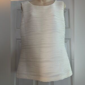 Calvin Klein White Textured Sleeveless Top